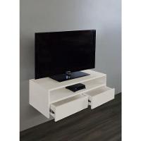 Rack Para Tv Suspenso Bancada Com Nicho E Gaveta Off White Laca - 3