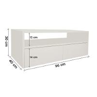 Rack Para Tv Suspenso Bancada Com Nicho E Gaveta Off White Laca - 5