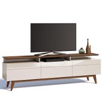 Rack Classic 3 Gavetas Prateleira Off White Freijó Imcal - 1