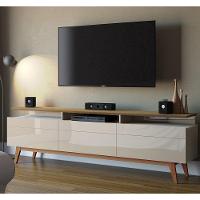 Rack Classic 3 Gavetas Prateleira Off White Freijó Imcal - 3