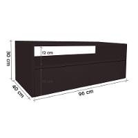 Rack Para Tv Suspenso Bancada Com Nicho E Gaveta Preto Laca - 5