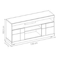 Rack Para Tv Com Portas Aurora Noce Preto - 4