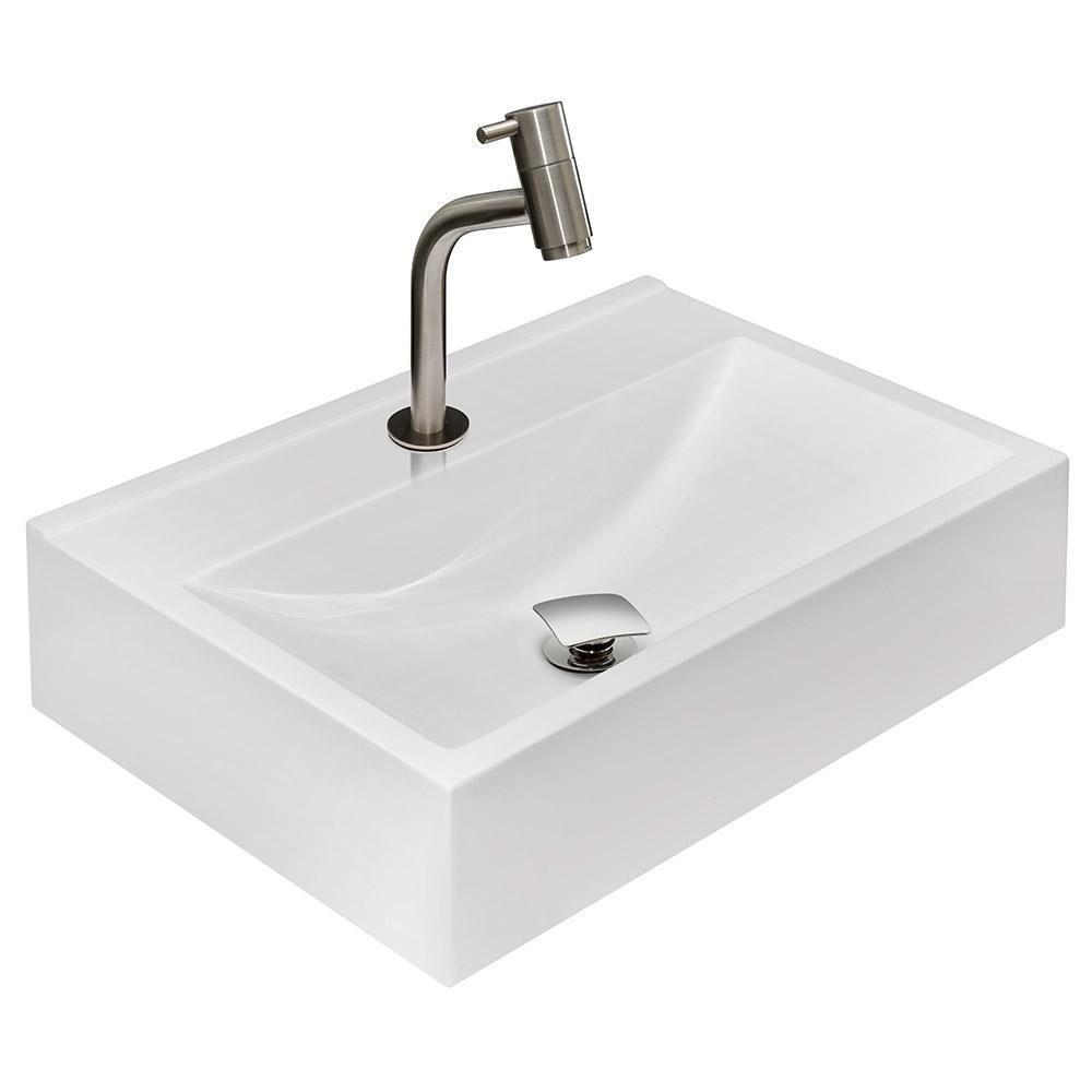 Cuba Apoio Inspira Com Torneira Inox Curta Válvula Branco - 4