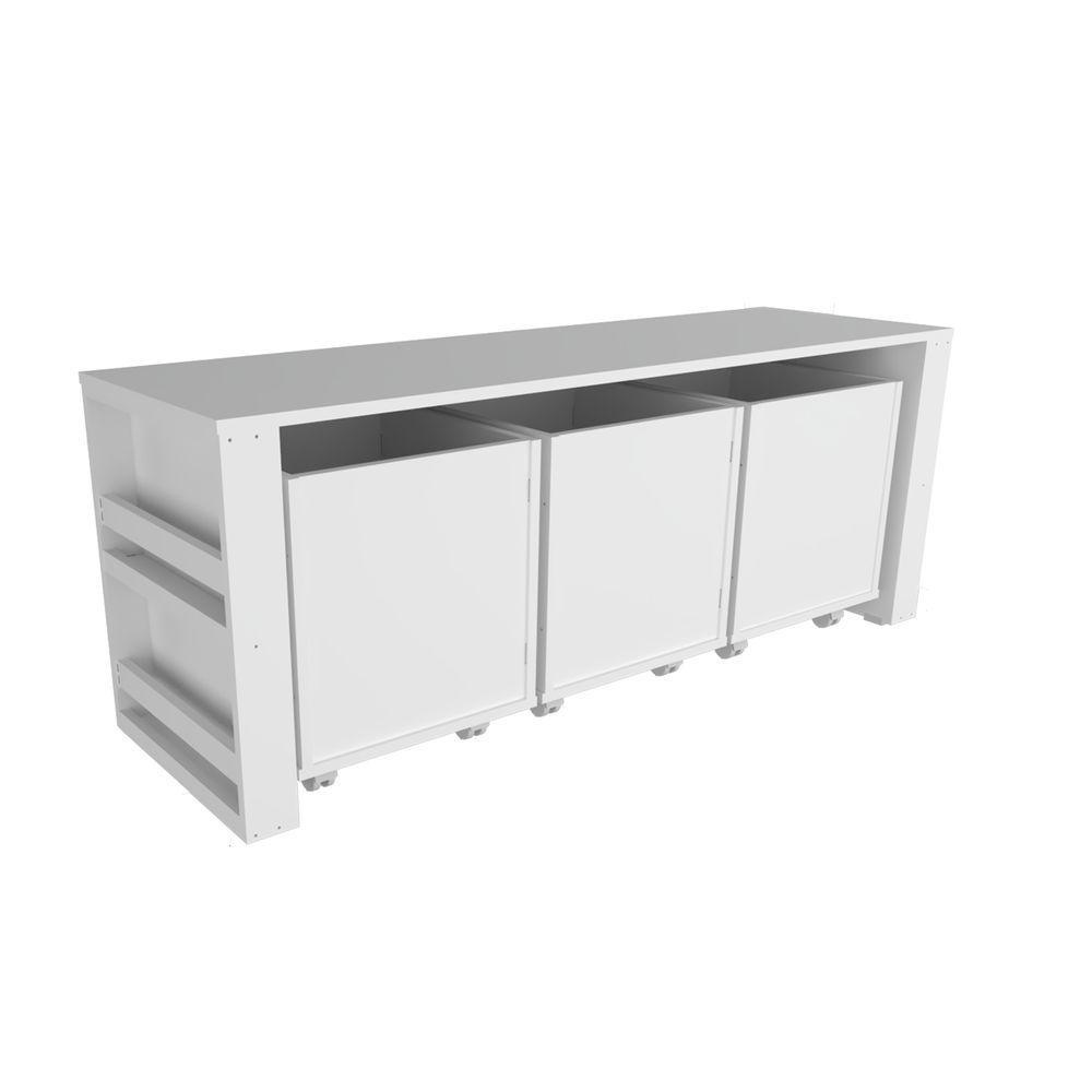 Rack Com Baús Porta Carrinhos E Livreiro Caim 100% Mdf - 4