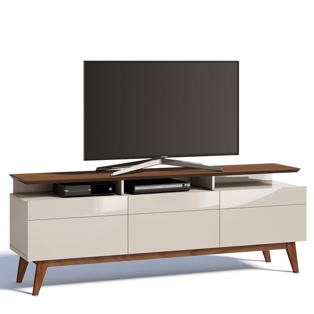 Rack Classic 3 Gavetas e Prateleira Off White Freijó Imcal - 1