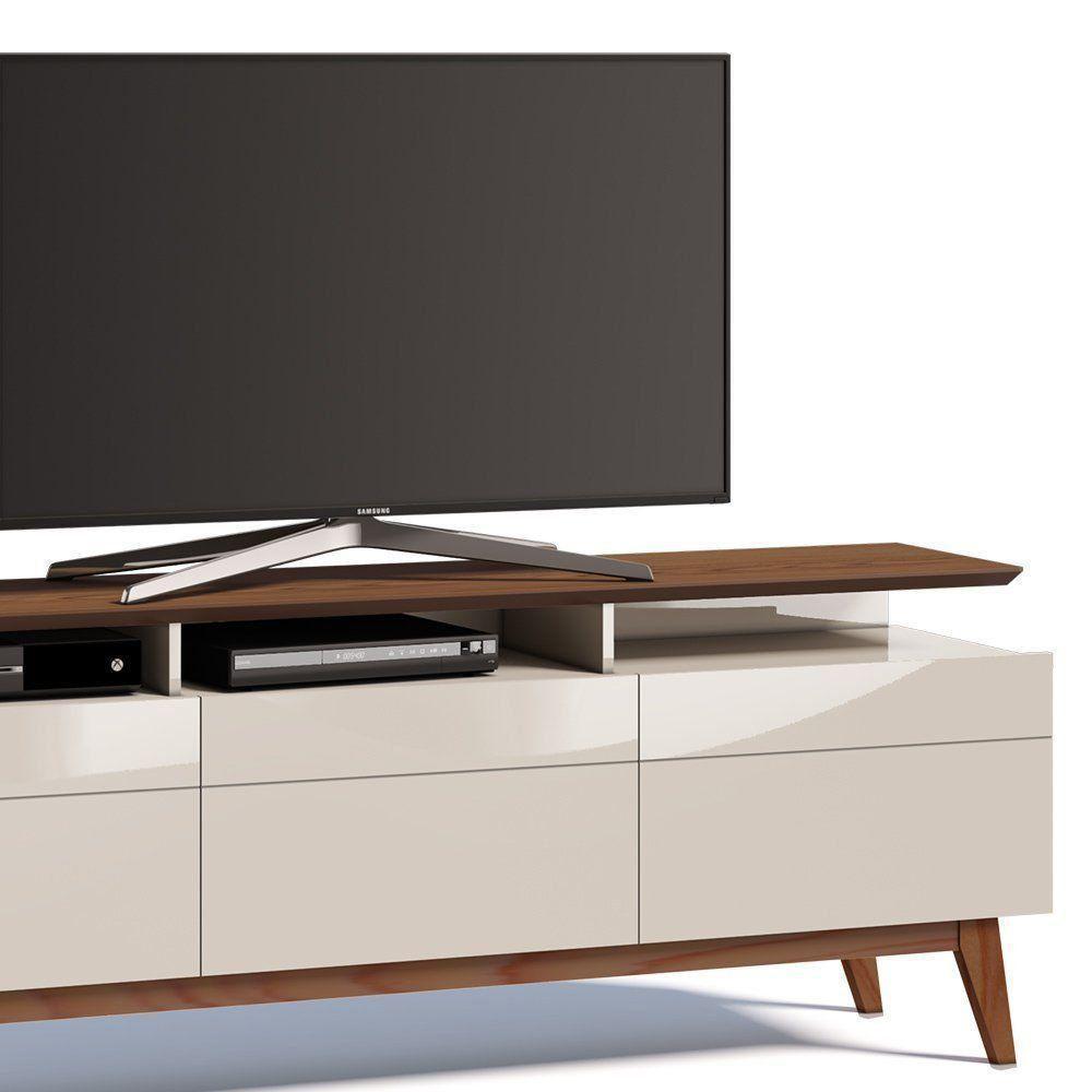 Rack Classic 3 Gavetas e Prateleira Off White Freijó Imcal - 2