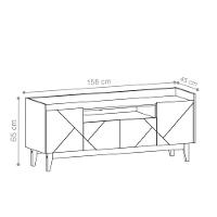 Rack Para Tv Jayce Detalhe Frisado Cinza Noce - 4