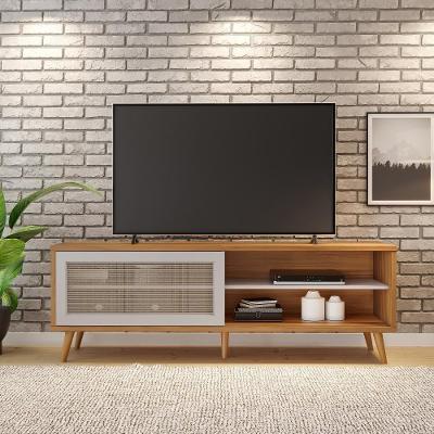 Rack Para Sala Tv Até 60" Freijó/Off White Notável Móveis