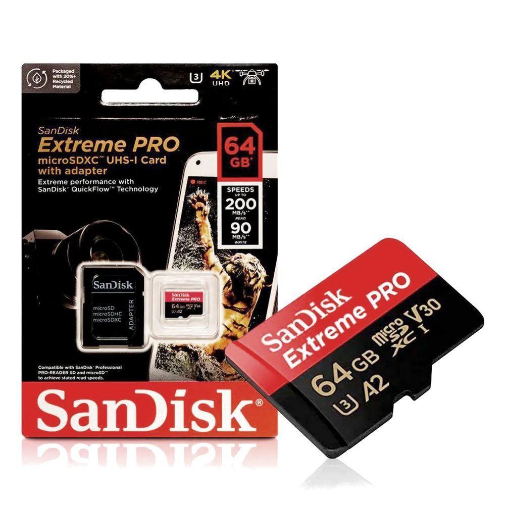 Cartão de Memória SanDisk Extreme Pro microSDXC 64Gb 200-90MB - 1