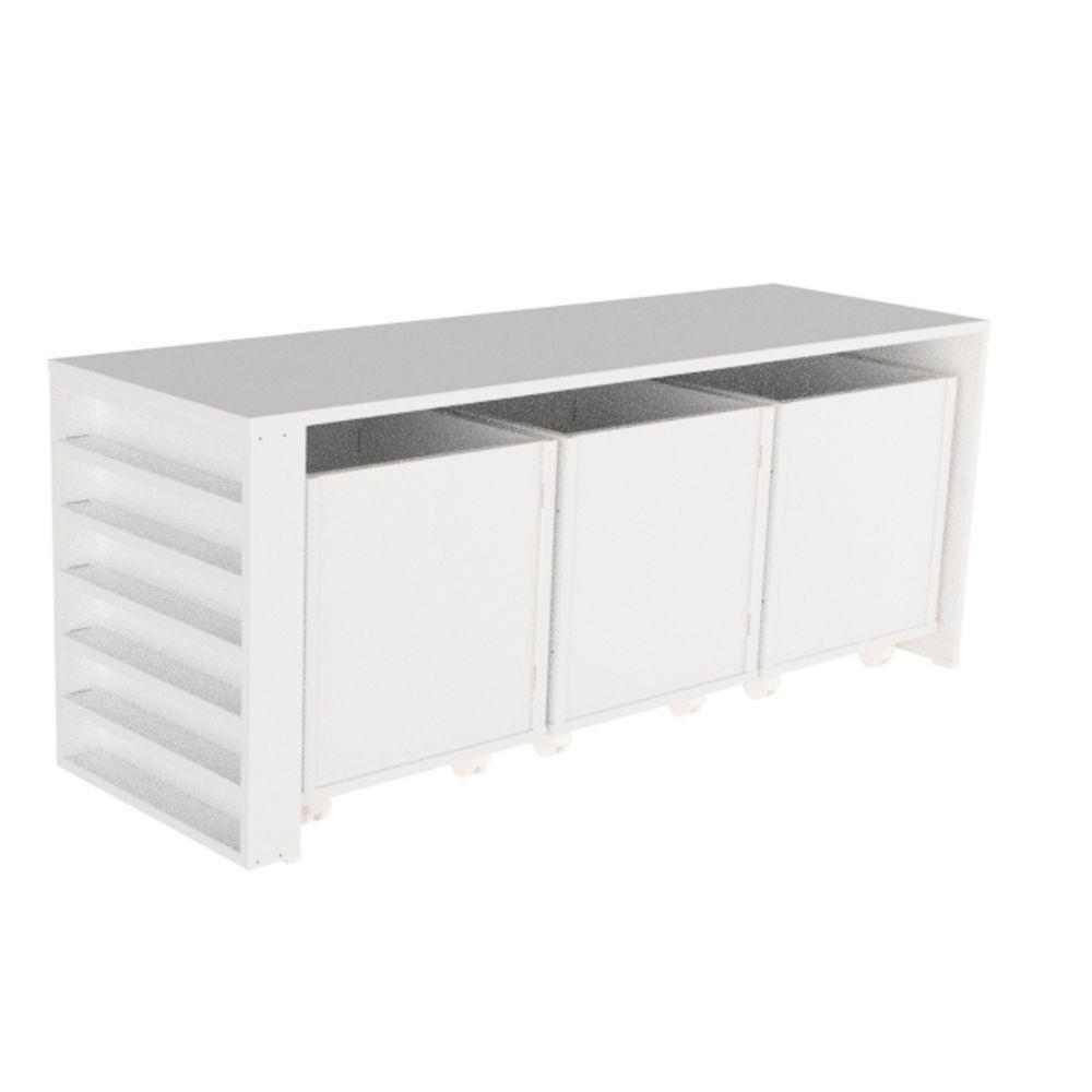 Rack Com Baús Infantil Com Porta Carrinhos Cauê 100% Mdf - 1