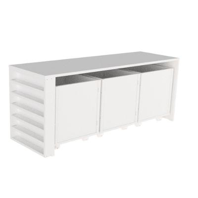 Rack Com Baús Infantil Com Porta Carrinhos Cauê 100% Mdf