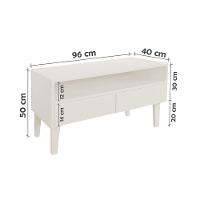 Rack Para Tv Bancada Com Nicho E Gaveta Off White Laca - 5
