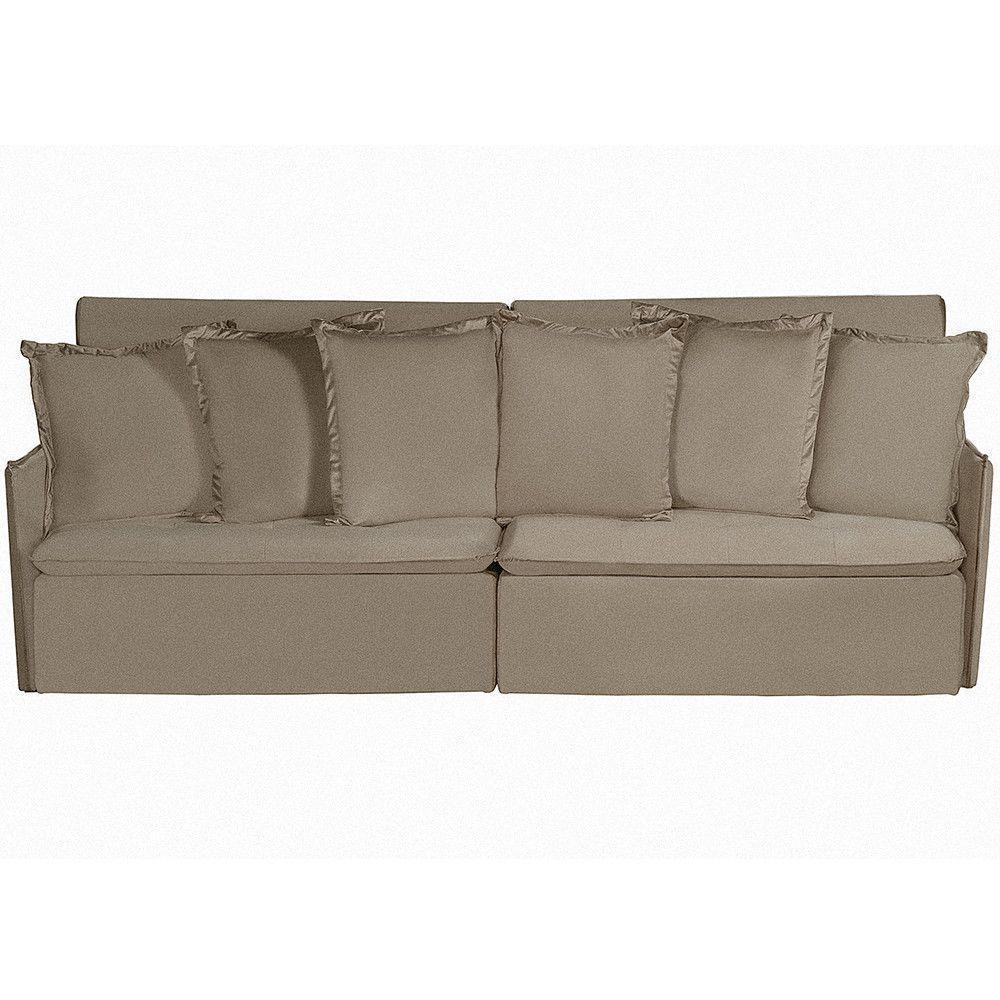 Sofá 6 Lugares 2.90 Mt Com Molas Retrátil E Reclinável Bege - 9