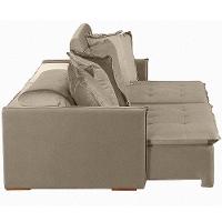 Sofá 6 Lugares 2.90 Mt Com Molas Retrátil E Reclinável Bege - 5