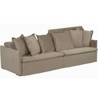 Sofá 6 Lugares 2.90 Mt Com Molas Retrátil E Reclinável Bege - 6