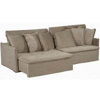 Sofá 6 Lugares 2.90 Mt Com Molas Retrátil E Reclinável Bege - 7