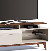 Rack Classic 146cm 1 Gaveta Prateleira OffWhite Freijó Imcal - 1