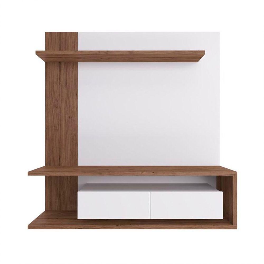 Painel Para Tv Até 60 Polegadas 2 Portas Estilare Móveis Branco Com Madeirado - 1