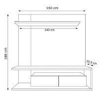 Painel Para Tv Até 60 Polegadas 2 Portas Estilare Móveis Branco Com Madeirado - 2