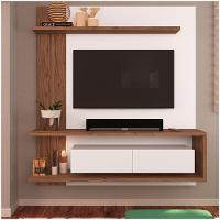 Painel Para Tv Até 60 Polegadas 2 Portas Estilare Móveis Branco Com Madeirado - 3