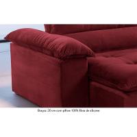 Sofá Retrátil E Reclinável Atenas 2,10m 3 Lugares Bordô - 5