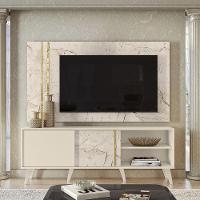 Bancada Com Painel Tv 65'' Cronos Calacata/Off White - 1