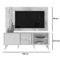 Bancada Com Painel Tv 65'' Cronos Calacata/Off White - 2