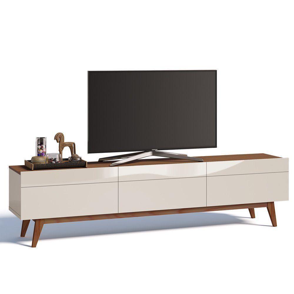 Rack Classic 218cm 3 Gavetas Off White Freijó Imcal - 1