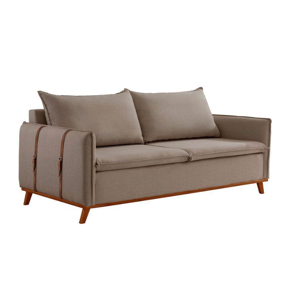 Sofá Fixo Living Argos 2,00m 03 Lugares Txr Bege - 7