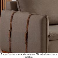 Sofá Fixo Living Argos 2,00m 03 Lugares Txr Bege - 3