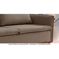 Sofá Fixo Living Argos 2,00m 03 Lugares Txr Bege - 5