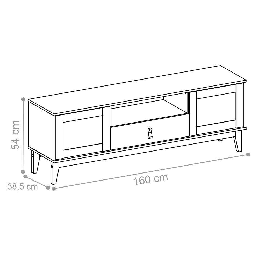 Rack Para Tv Isabela 1.6 Pintura Palha Preto Noce - 5