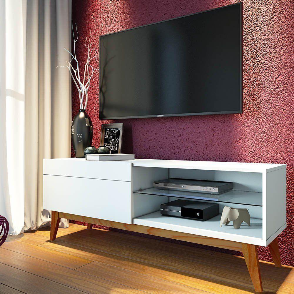 Rack Classic 146cm 1 Gaveta Branco Acetinado Imcal - 3