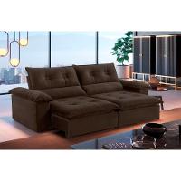 Sofá Retrátil E Reclinável Atenas 2,30m 4 Lugares Marrom - 1