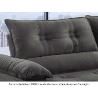 Sofá Retrátil E Reclinável Atenas 2,10m 3 Lugares Cinza - 5