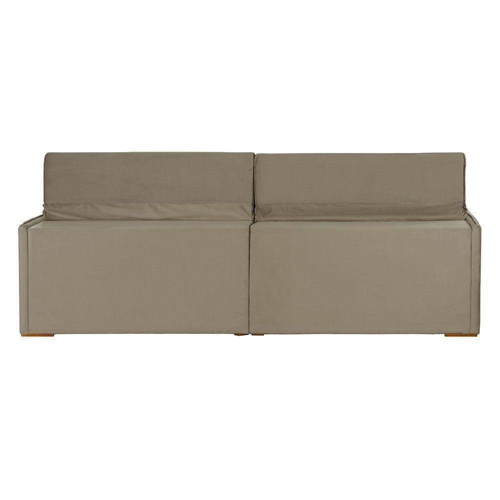 Sofá 5 Lugares 2.90 Mt Com Molas Retrátil E Reclinável Bege - 2