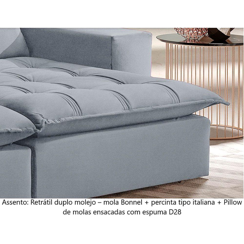 Sofá Retrátil E Reclinável Orion 2,10m 03 Lugares Txr Prata - 6