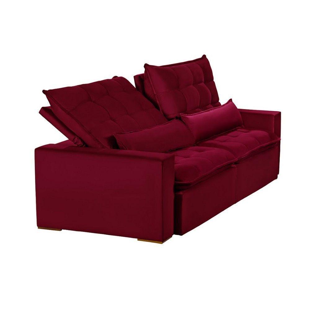 Sofá 5 Lugares 2.50 Mt Retrátil E Reclinável Vermelho - 5