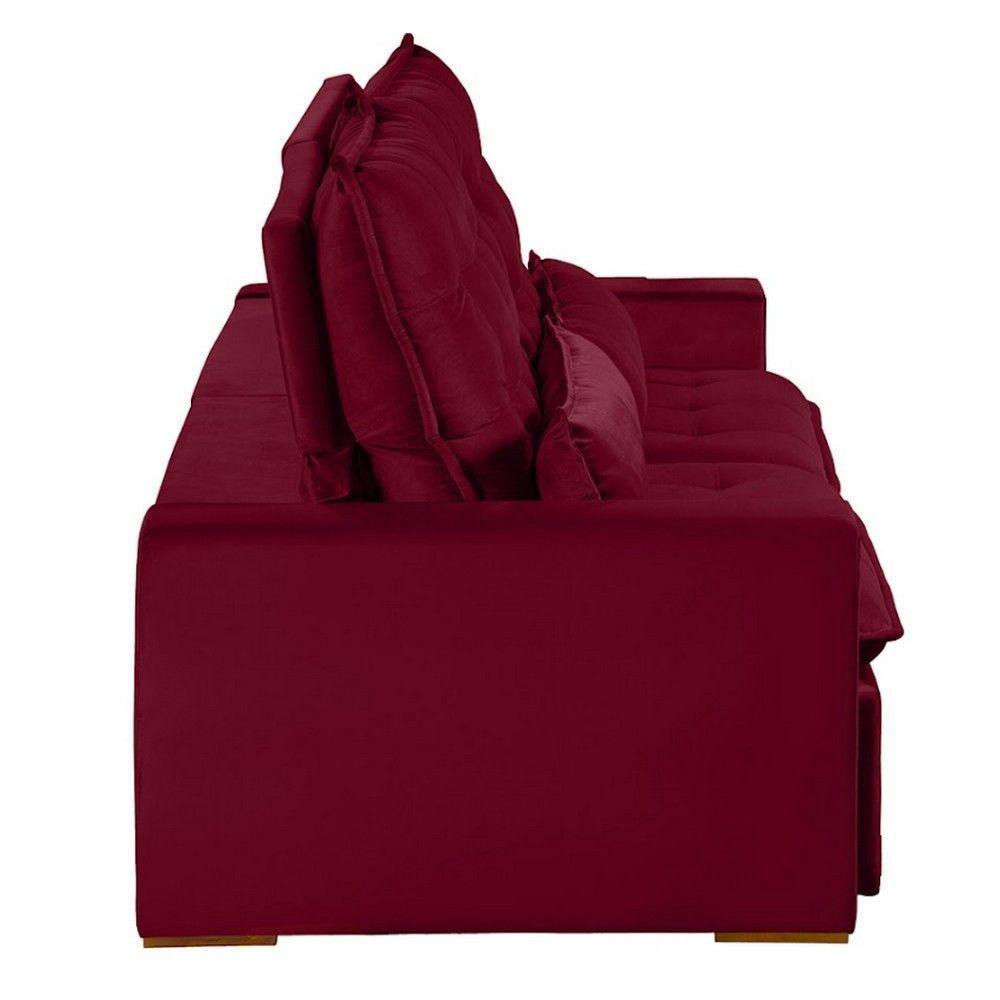 Sofá 5 Lugares 2.50 Mt Retrátil E Reclinável Vermelho - 6