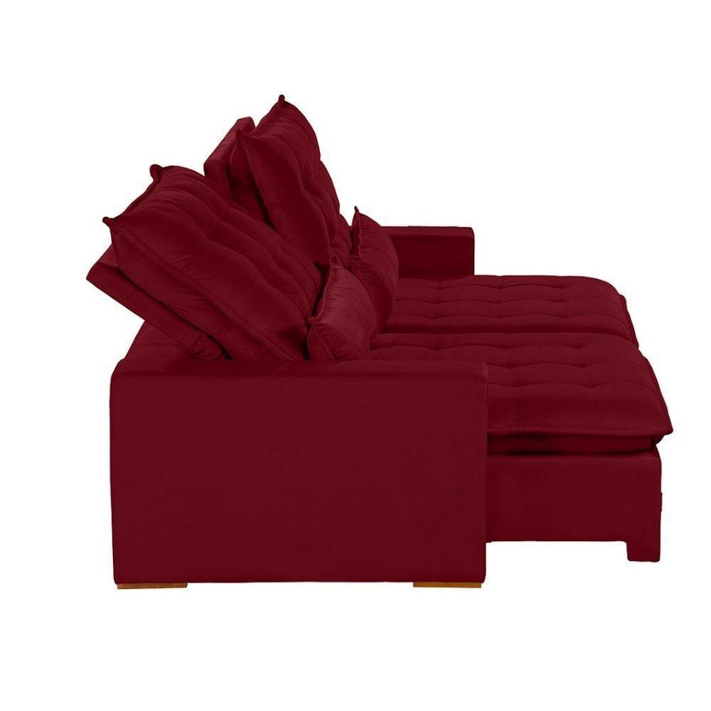 Sofá 5 Lugares 2.50 Mt Retrátil E Reclinável Vermelho - 7