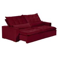 Sofá 5 Lugares 2.50 Mt Retrátil E Reclinável Vermelho - 8