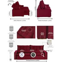 Sofá 5 Lugares 2.50 Mt Retrátil E Reclinável Vermelho - 9