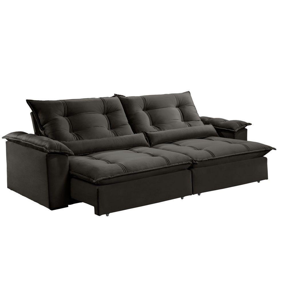 Sofá Retrátil E Reclinável Apolo 2,30m 4 Lugares Cinza - 8