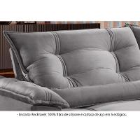 Sofá Retrátil E Reclinável Apolo 2,30m 4 Lugares Prata