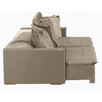 Sofá 5 Lugares 2.50 Mt Com Molas Retrátil E Reclinável Bege - 6