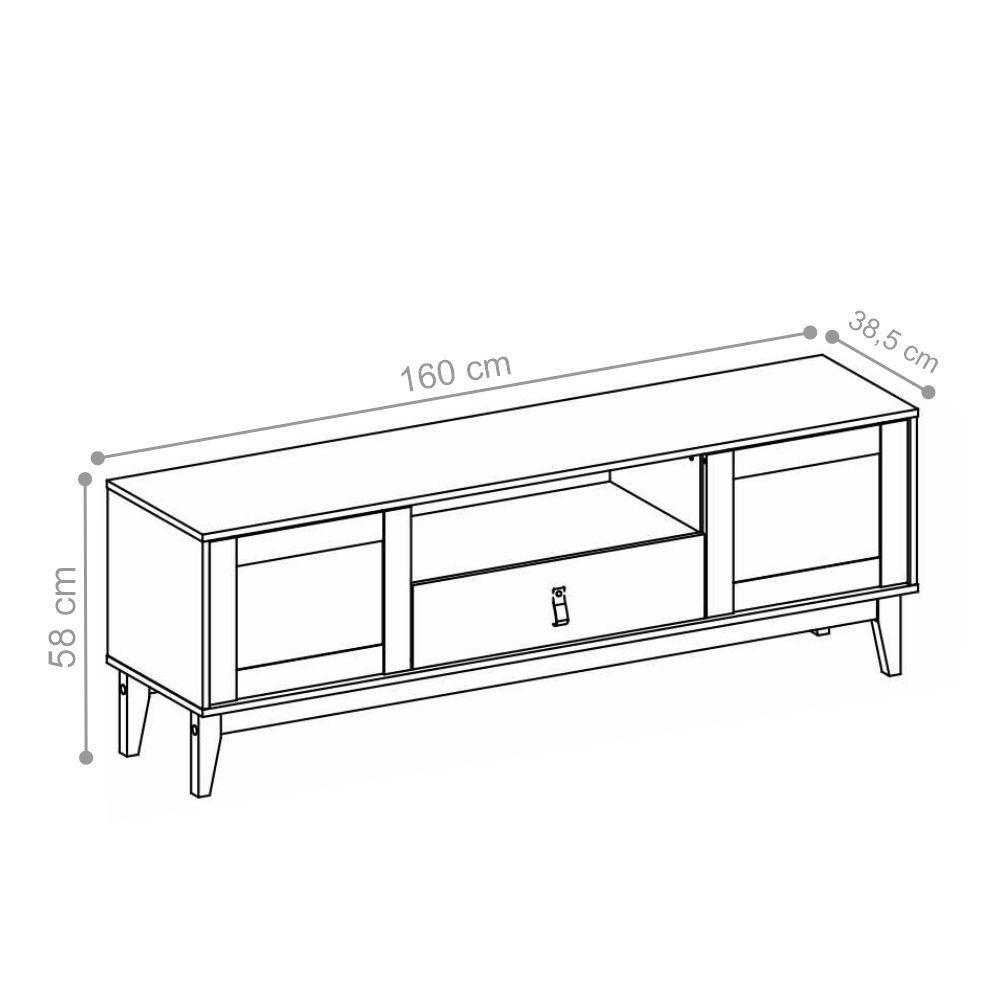 Rack Para Tv Havertz Com Pintura Efeito Palha Off White/Noce - 3