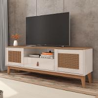 Rack Para Tv Havertz Com Pintura Efeito Palha Off White/Noce - 1