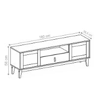 Rack Para Tv Havertz Com Pintura Efeito Palha Off White/Noce - 3