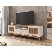 Rack Para Tv Havertz Com Pintura Efeito Palha Off White/Noce