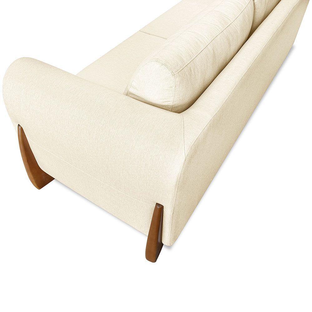 Sofá 2 Lugares 1,60m Lottus Pés Castanho-Pallazio Bege - 4